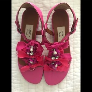 New Lanvin embellished satin sandals- Size 8